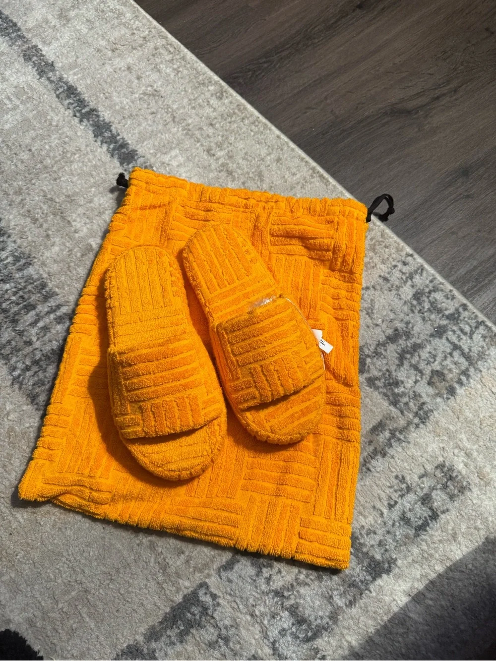 Women’s  Terry Slide Slippers in Bright Orange